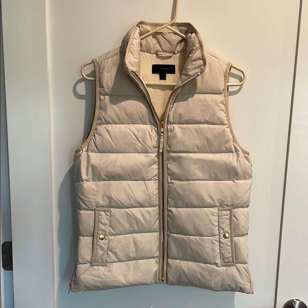 J.Crew Cream Puffer Vest